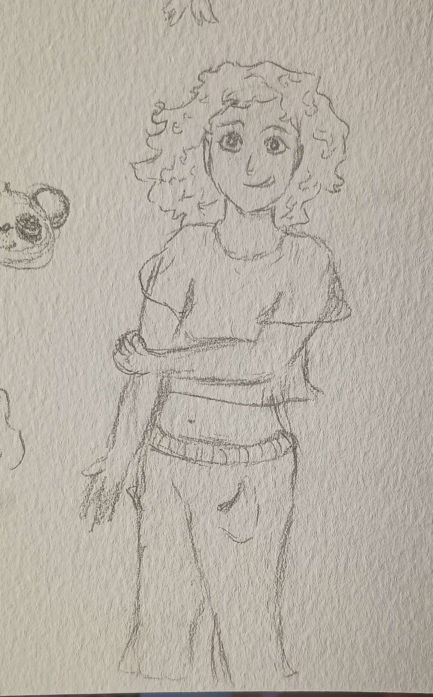 Shy Girl Pose-Pencil